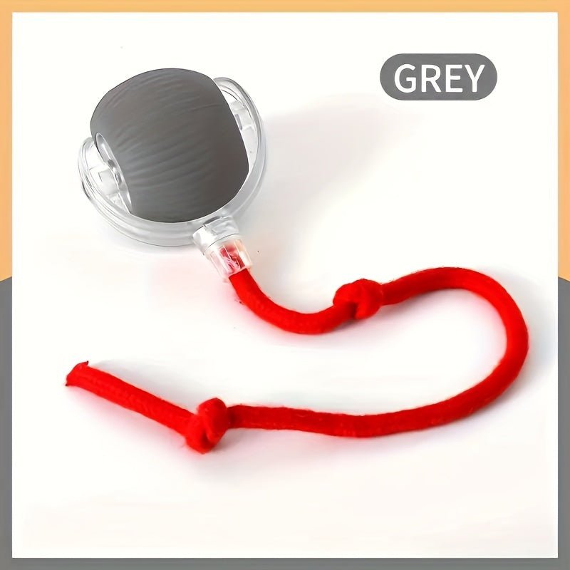 Striped USB Rechargeable Cat Toy Ball with Auto - Play Feature - Durable Plastic, Ideal for All Breeds - TopCat.BG