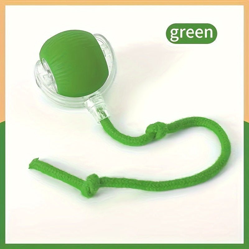 Striped USB Rechargeable Cat Toy Ball with Auto - Play Feature - Durable Plastic, Ideal for All Breeds - TopCat.BG