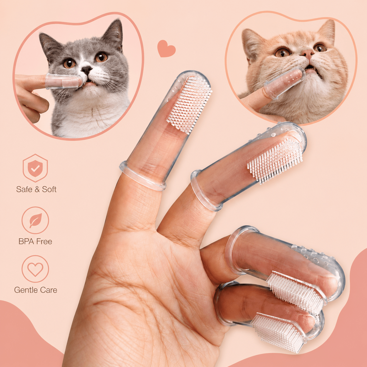 Finger Toothbrushes for Cats & Dogs – Easy Pet Dental Cleaning Set - TopCat.BG