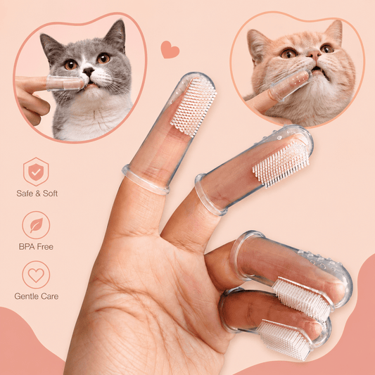 Finger Toothbrushes for Cats & Dogs – Easy Pet Dental Cleaning Set - TopCat.BG