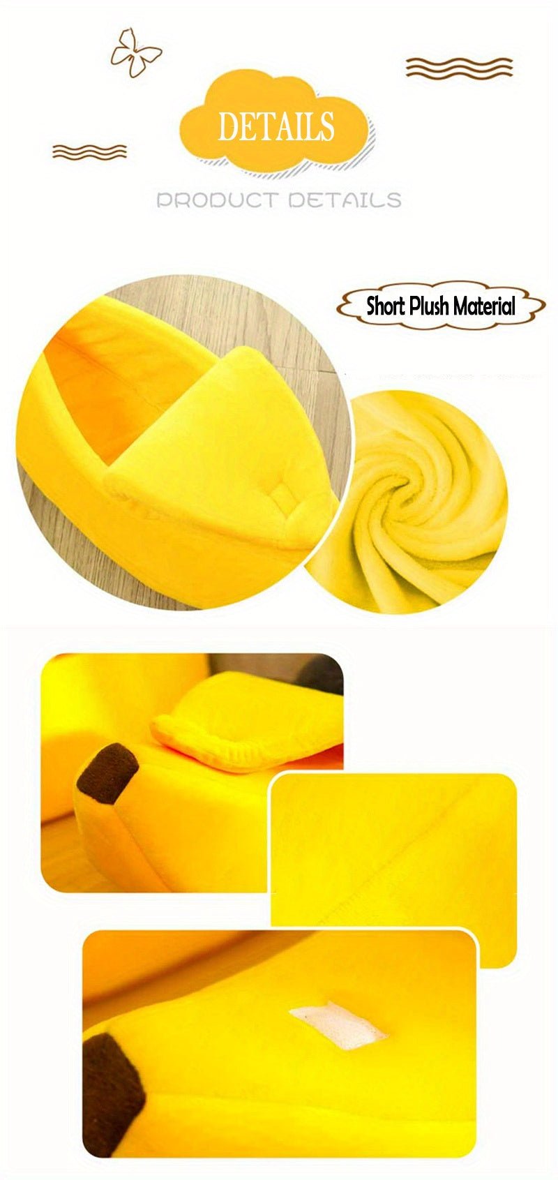 Banana Cat Bed – Cozy Semi-Enclosed Plush Hideaway for Cats up to 8kg - TopCat.BG